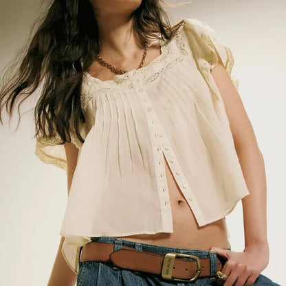 Laurenne Lace Trim Blouse