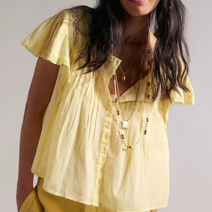 Laurenne Lace Trim Blouse