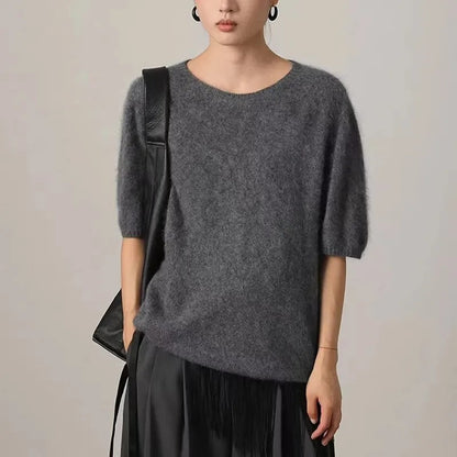 Lavina Pure Wool Short-Sleeve Sweater