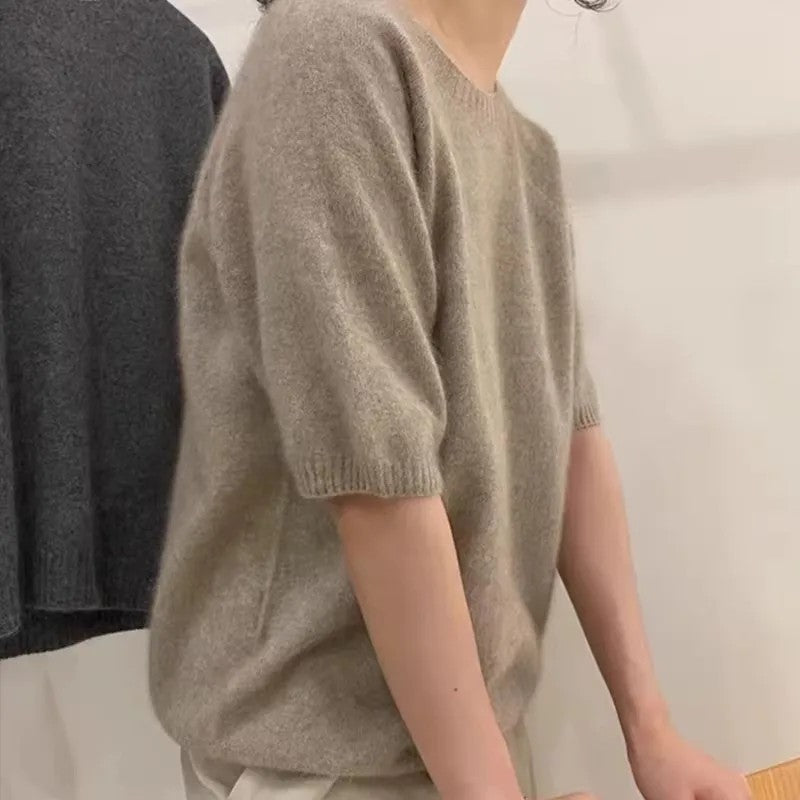 Lavina Pure Wool Short-Sleeve Sweater