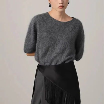 Lavina Pure Wool Short-Sleeve Sweater