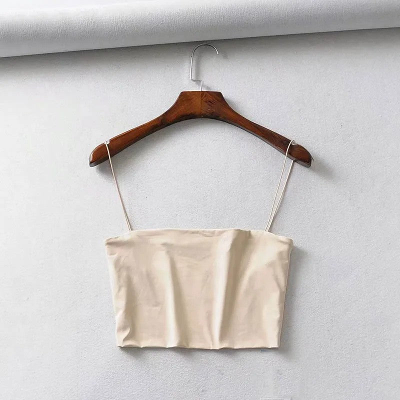 Lecce Cotton Crop Top - Desert Nude