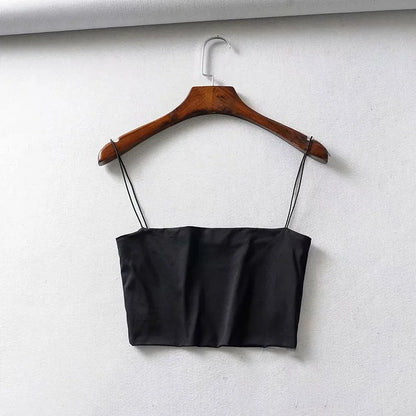Lecce Cotton Crop Top - Obsidian Black