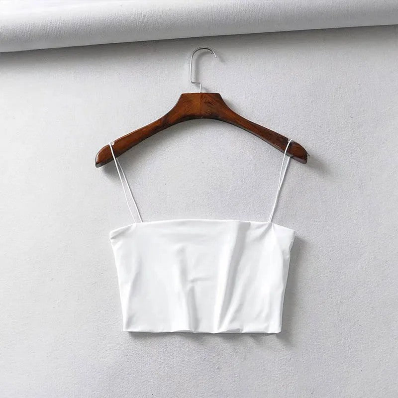 Lecce Cotton Crop Top - Optic White
