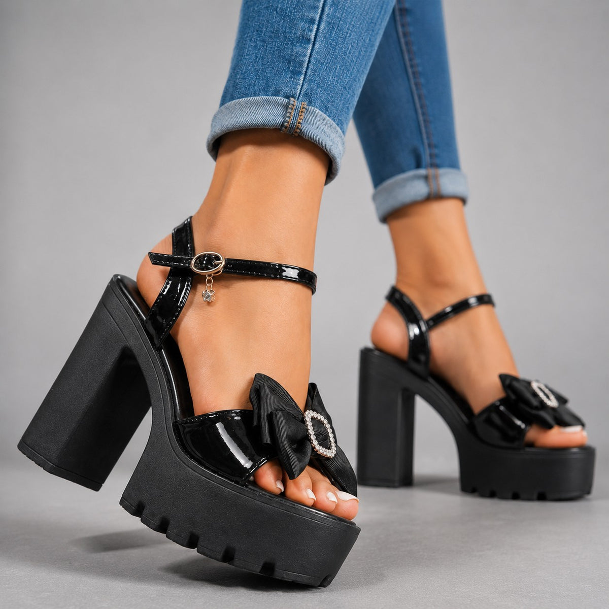 Lefèvre Bow Heels - Onyx Black