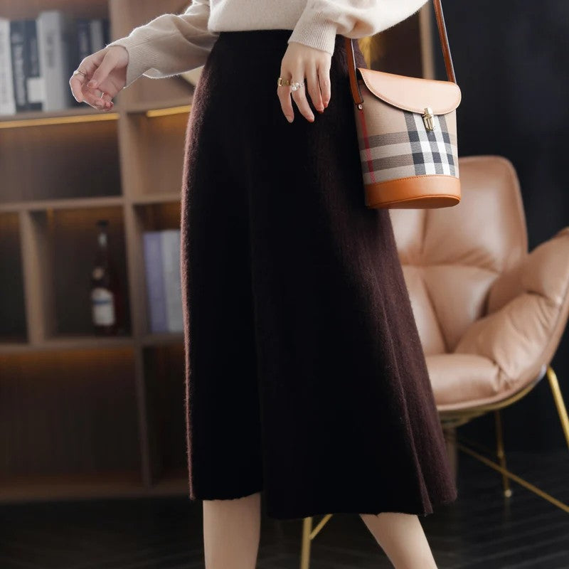Lefèvre Cashmere Knit Skirt - Mahogany