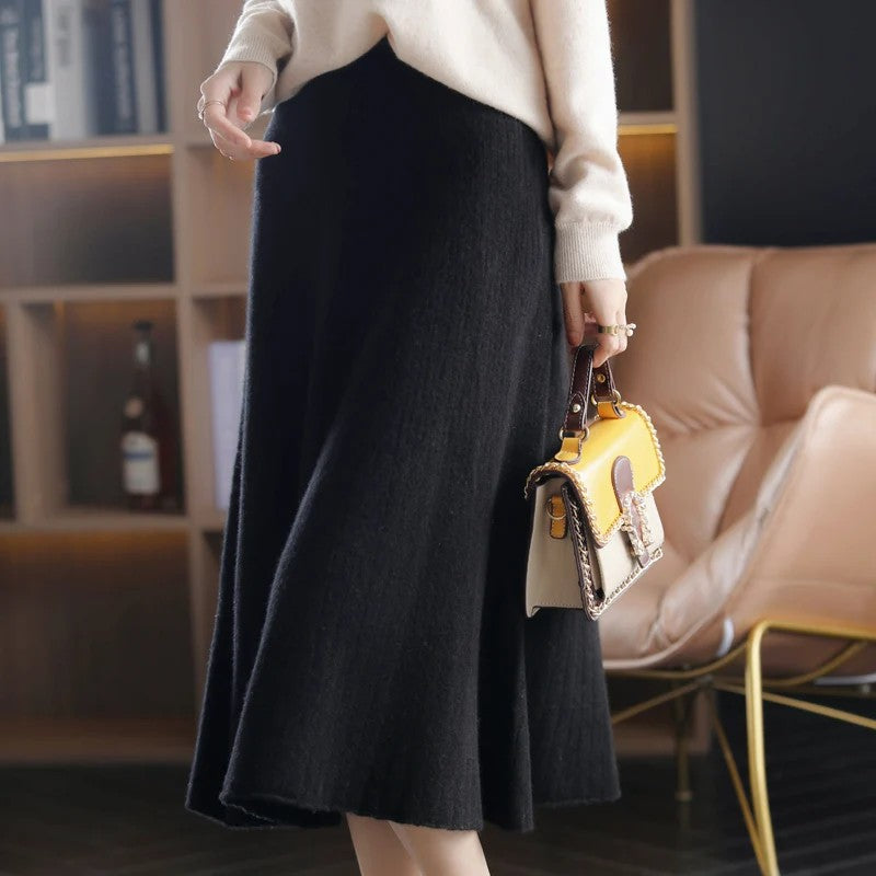 Lefèvre Cashmere Knit Skirt - Onyx