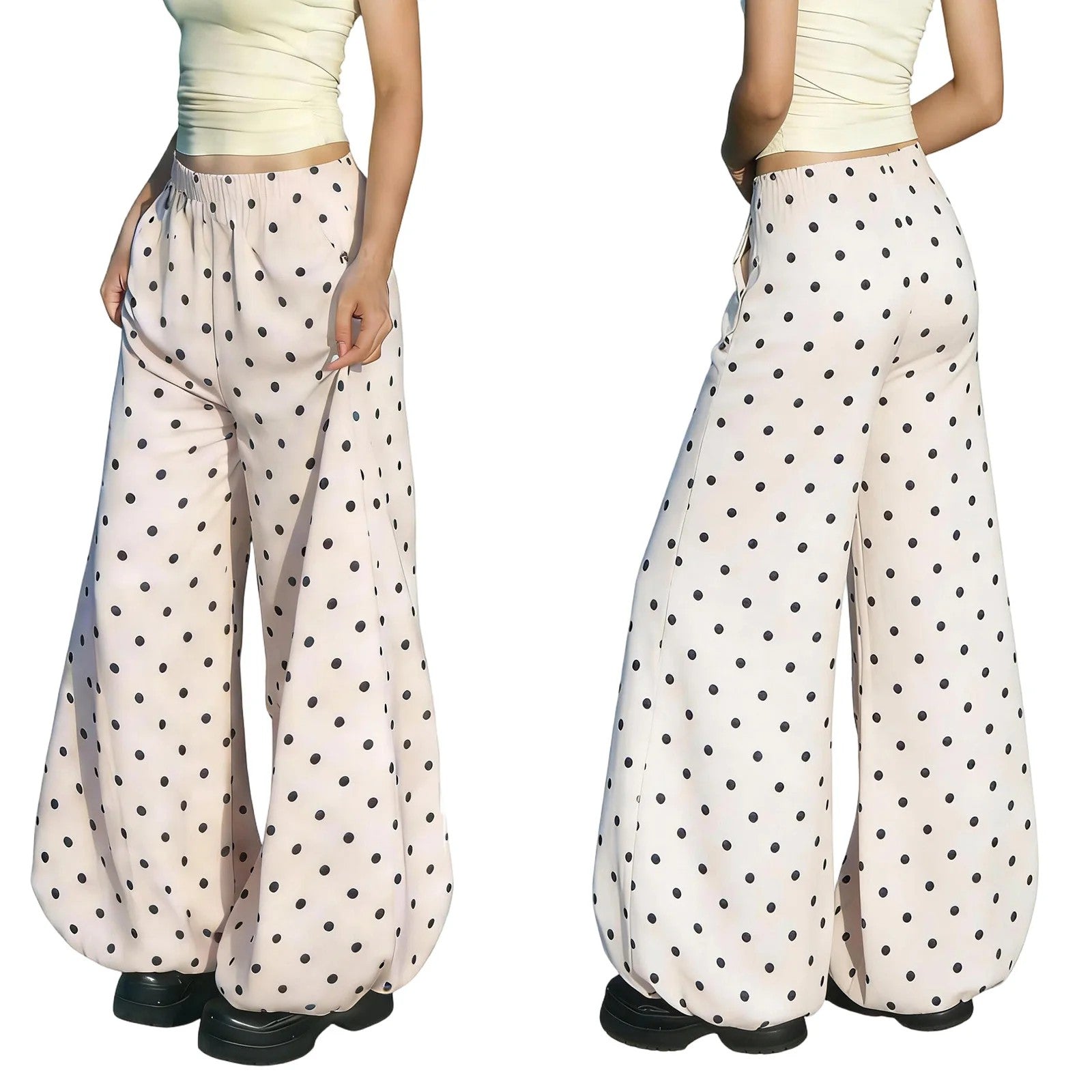 Lomond Dot Balloon Trousers - Noir Dot