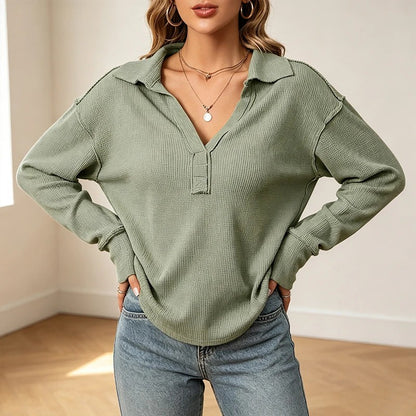 Lucca Cotton Blend Waffle Pullover