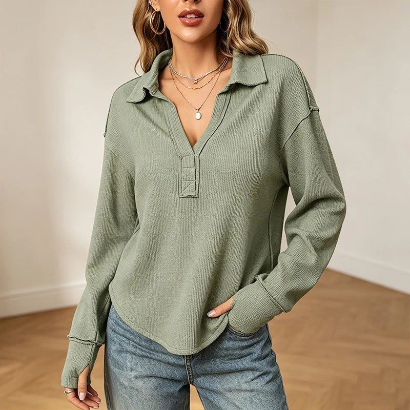 Lucca Cotton Blend Waffle Pullover