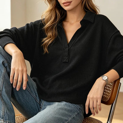 Lucca Cotton Blend Waffle Pullover