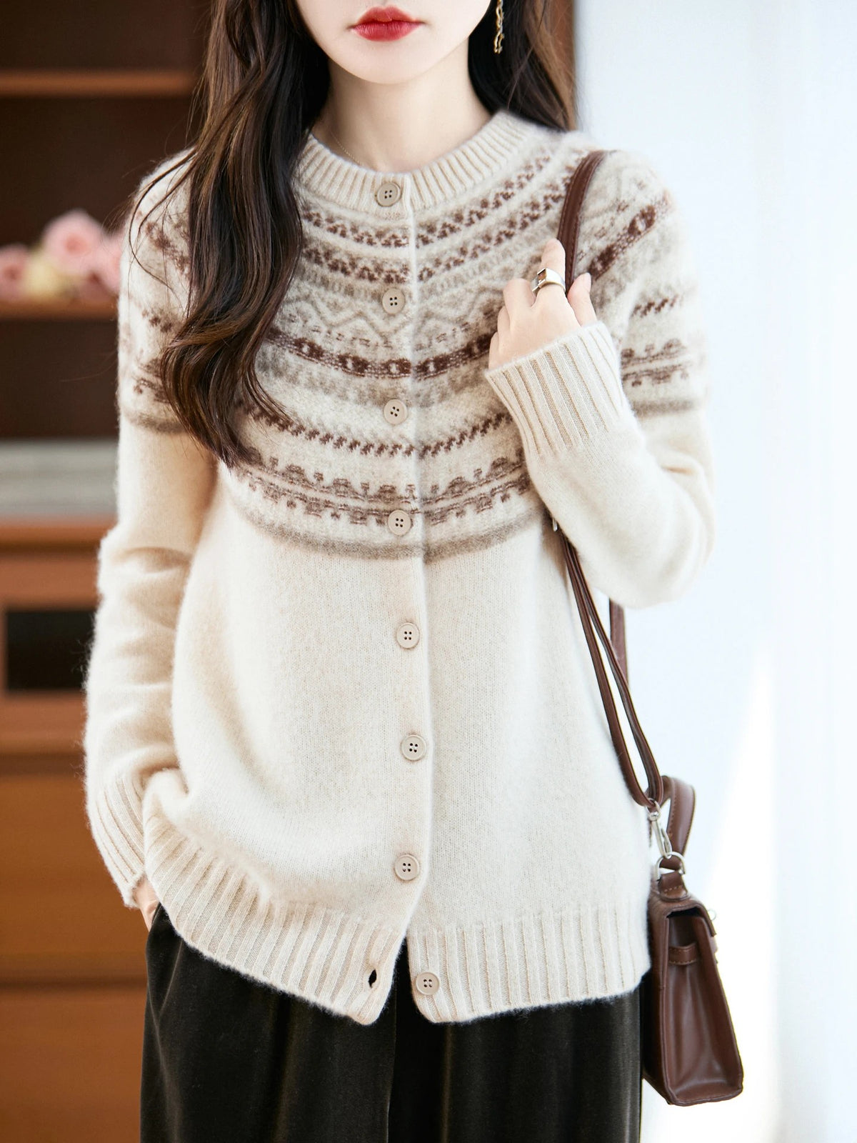 Lucerne Fair Isle Merino Wool Cardigan