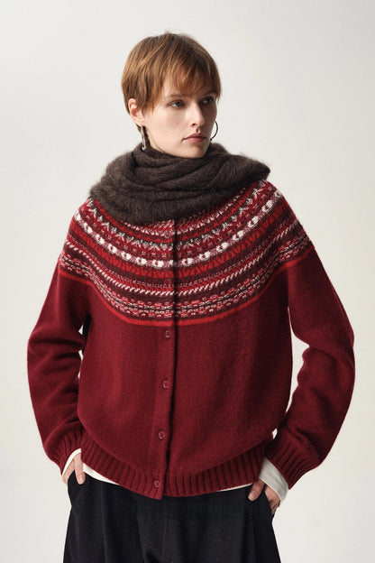 Lucerne Fair Isle Merino Wool Cardigan