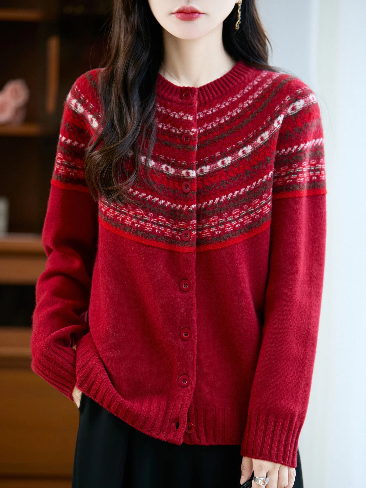 Lucerne Fair Isle Merino Wool Cardigan