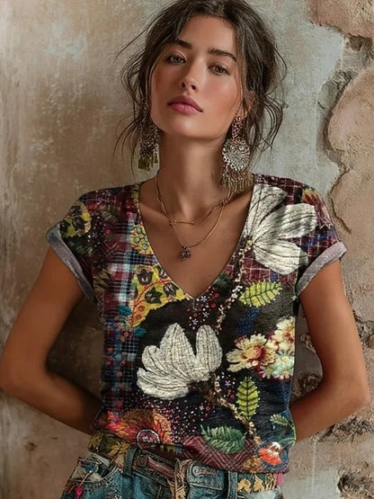 Lucerne Floral T-Shirt - Sand Bloom