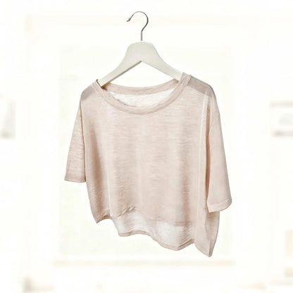 Luciani Off Shoulder Mesh Crop Top