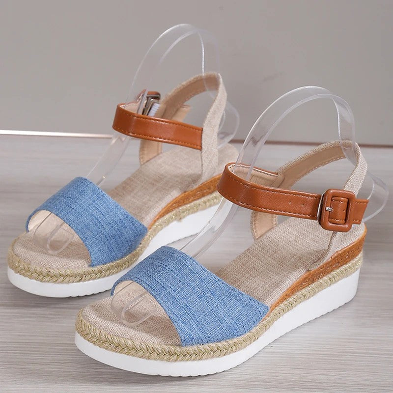 Lumina Soft Wedge Sandals - Azure