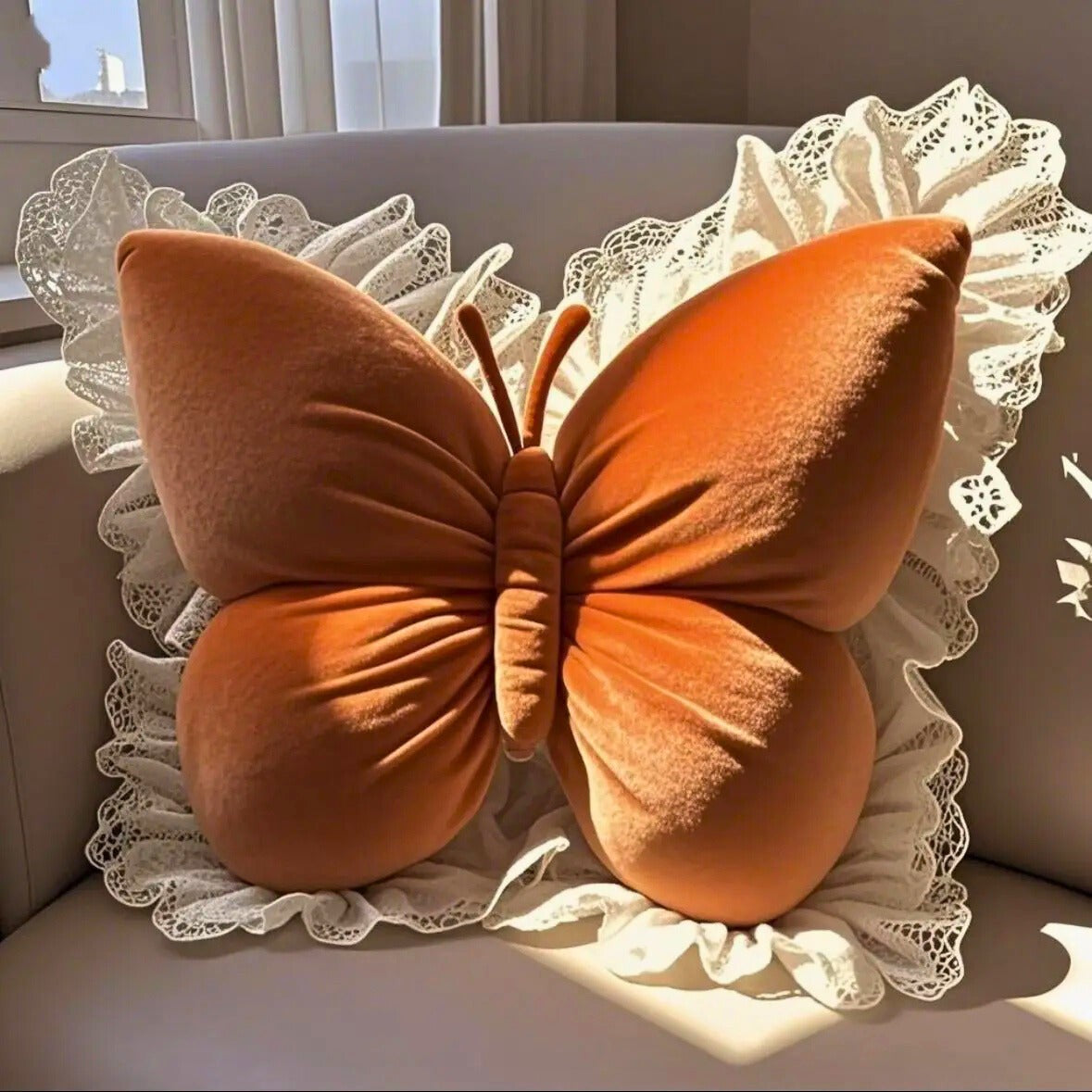 Lumina Butterfly Pillow - Terracotta