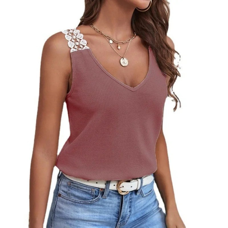 Lumina Lace Tank Top - Burgundy