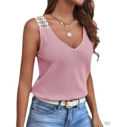 Lumina Lace Tank Top - Rosewood