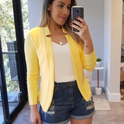 Lumina Open Stitch Blazer - Saffron