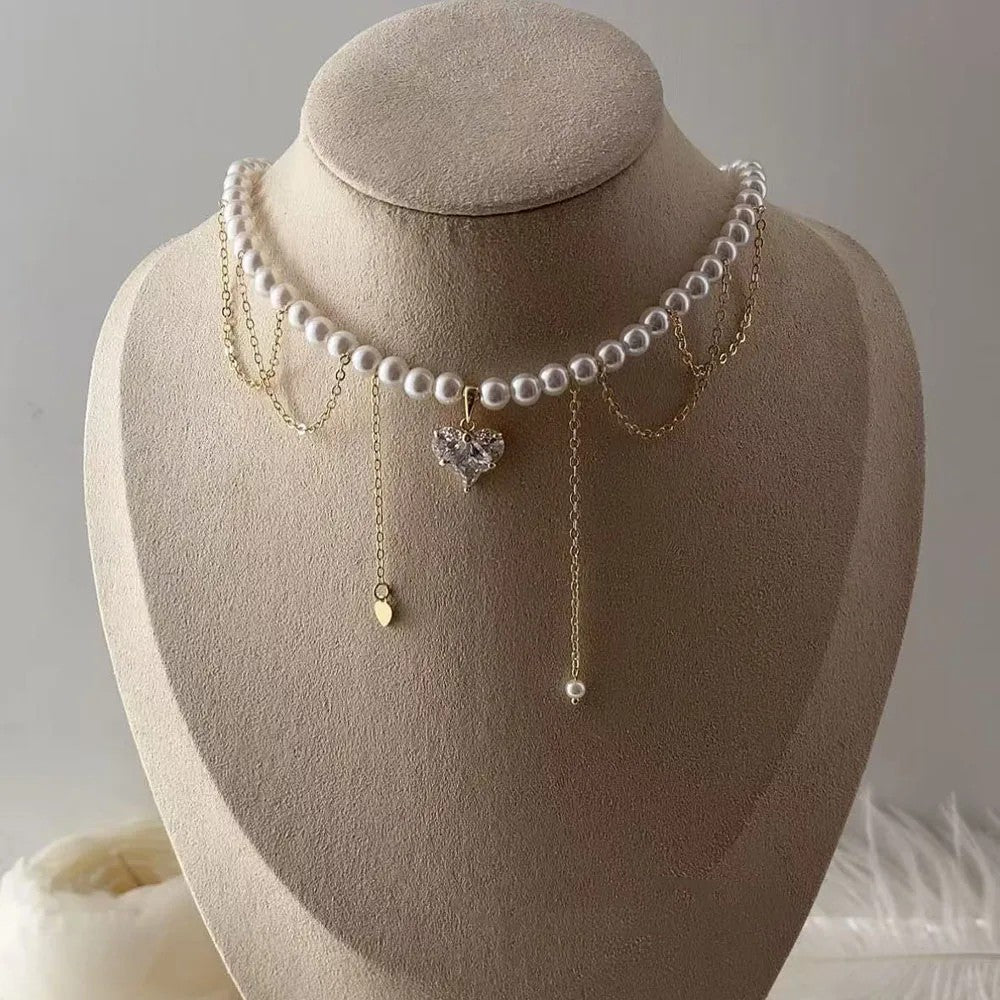 Lumina Pearl & Crystal Necklace