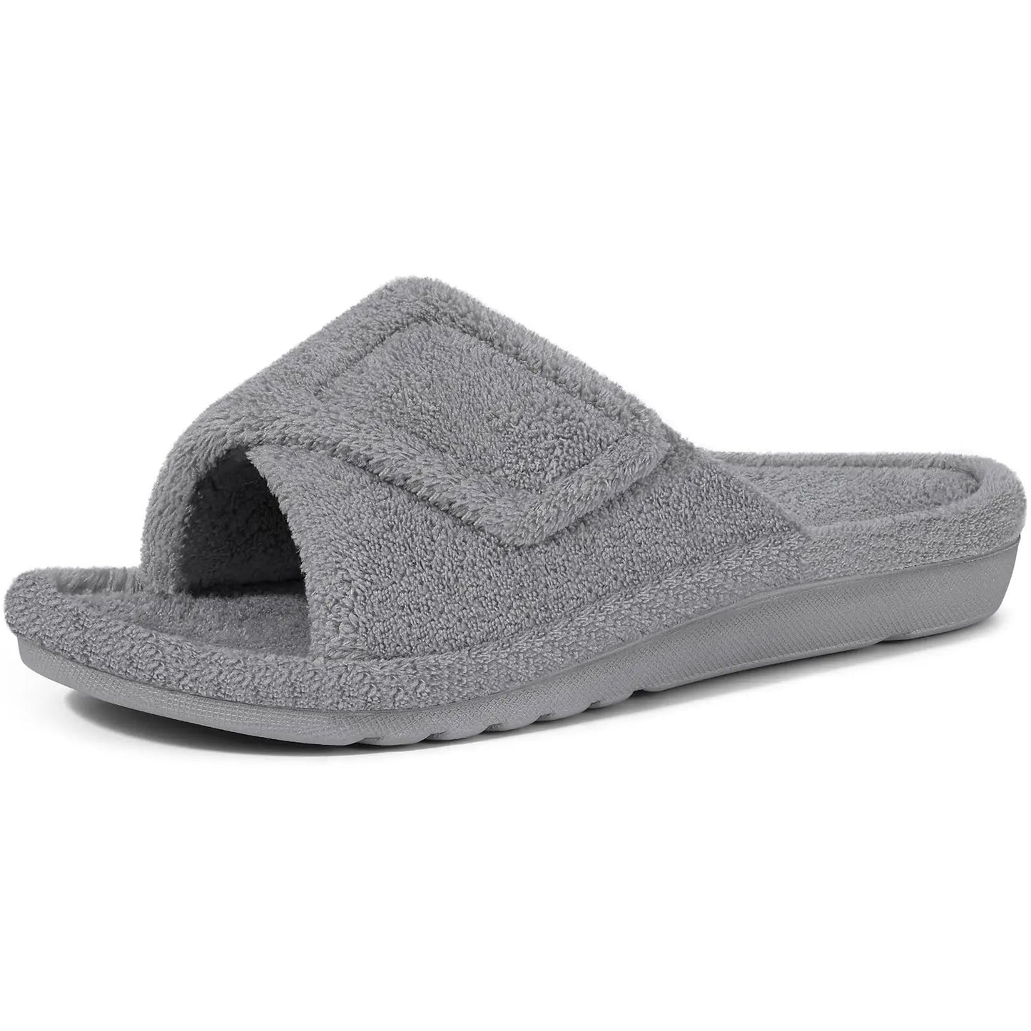 Lumira Fuzzy House Slippers - Stone Grey