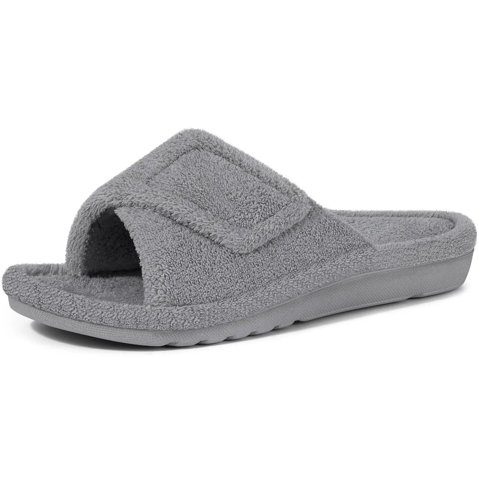 Lumira Fuzzy House Slippers - Stone Grey
