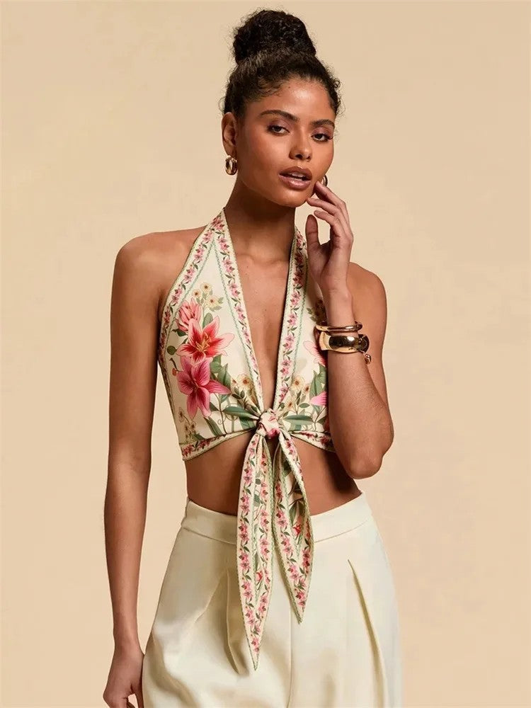 Lys Floral Halter Top