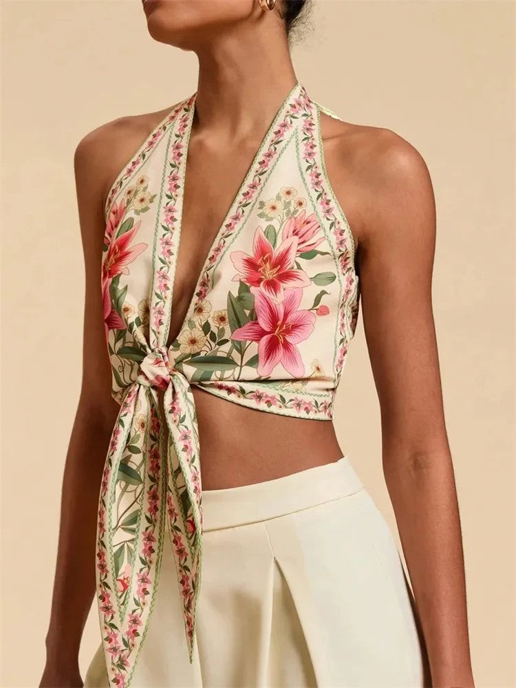 Lys Floral Halter Top
