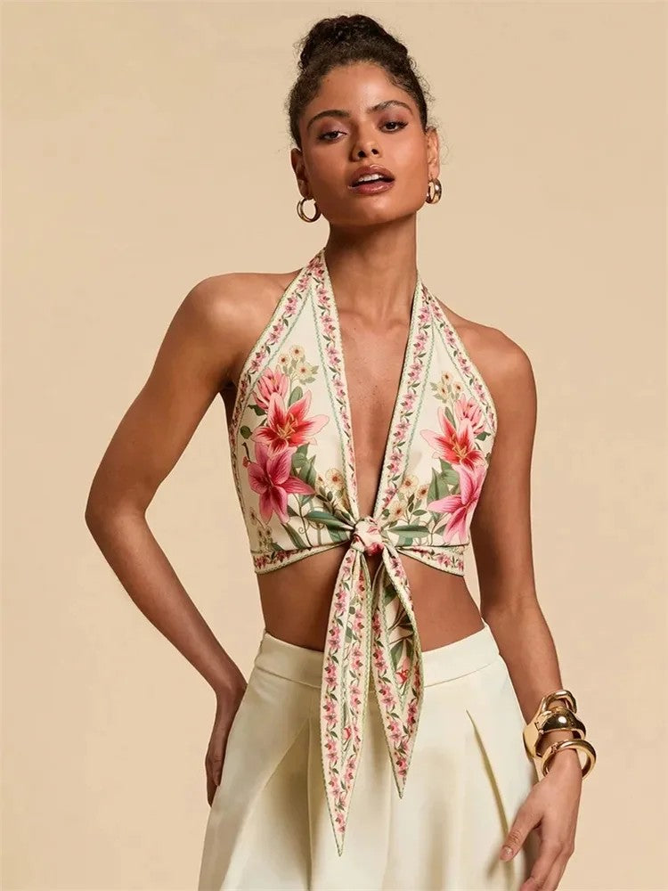 Lys Floral Halter Top