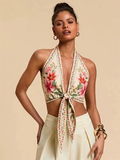 Lys Floral Halter Top