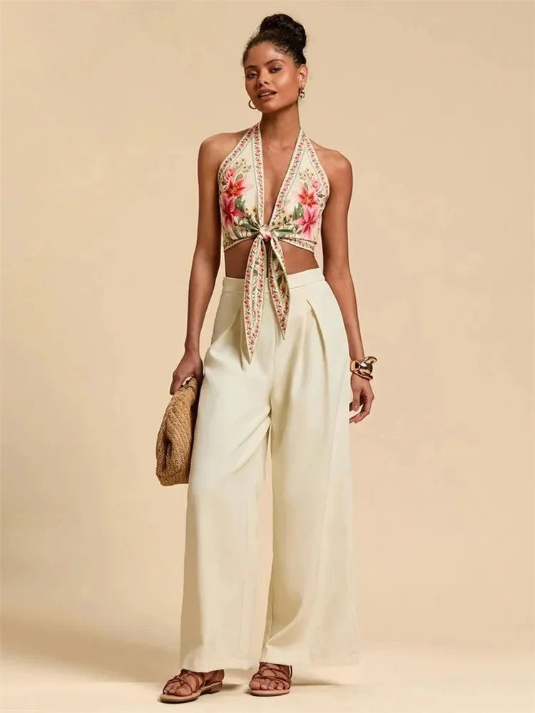 Lys Floral Halter Top