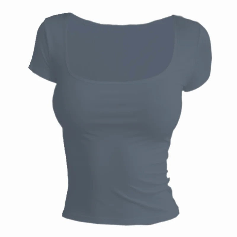 Malaga Square-Cut Tee - Stone Gray