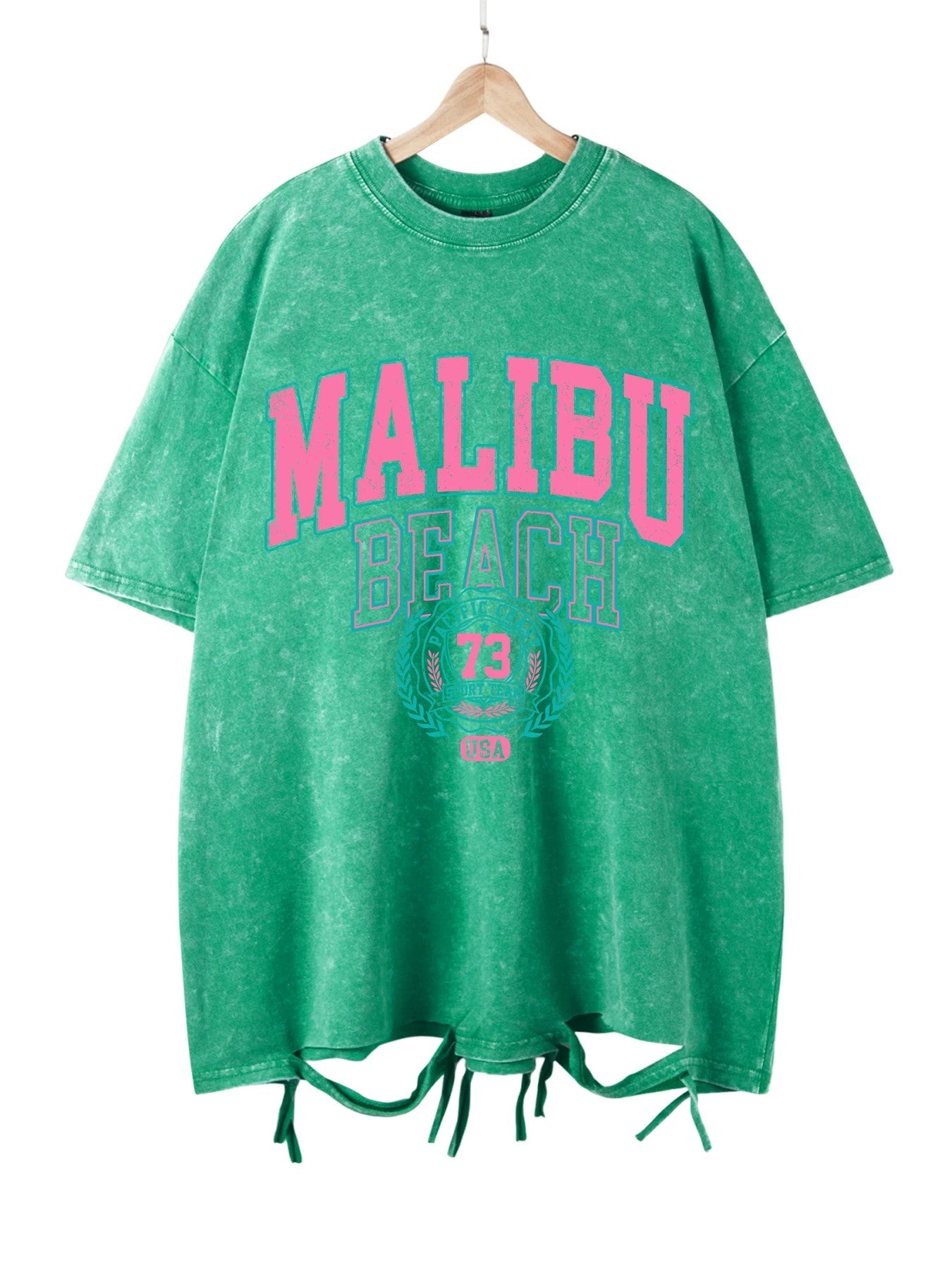 Malibu Distressed Cotton T-Shirt - Sage Green