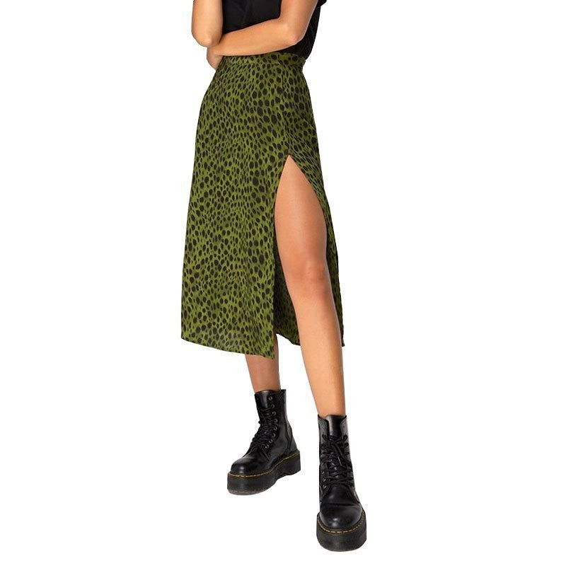 Marbella Floral Midi Skirt - Forest Leopard