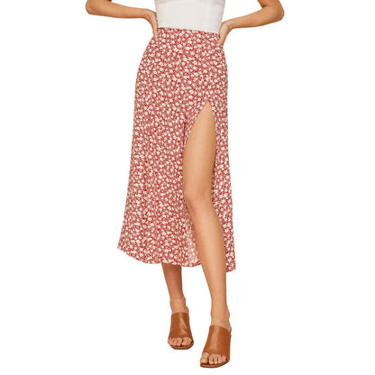 Marbella Floral Midi Skirt - Ruby Floral
