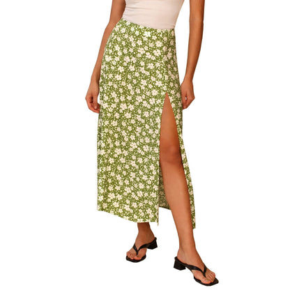 Marbella Floral Midi Skirt - Verdant Bloom