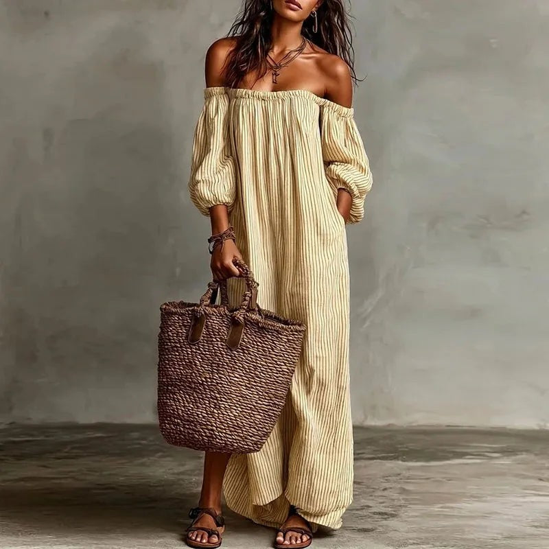 Marbella Off Shoulder Dress - Sunflower Yellow