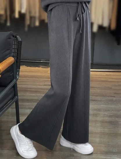 Marchetti Cashmere Wide Trousers - Stone Grey