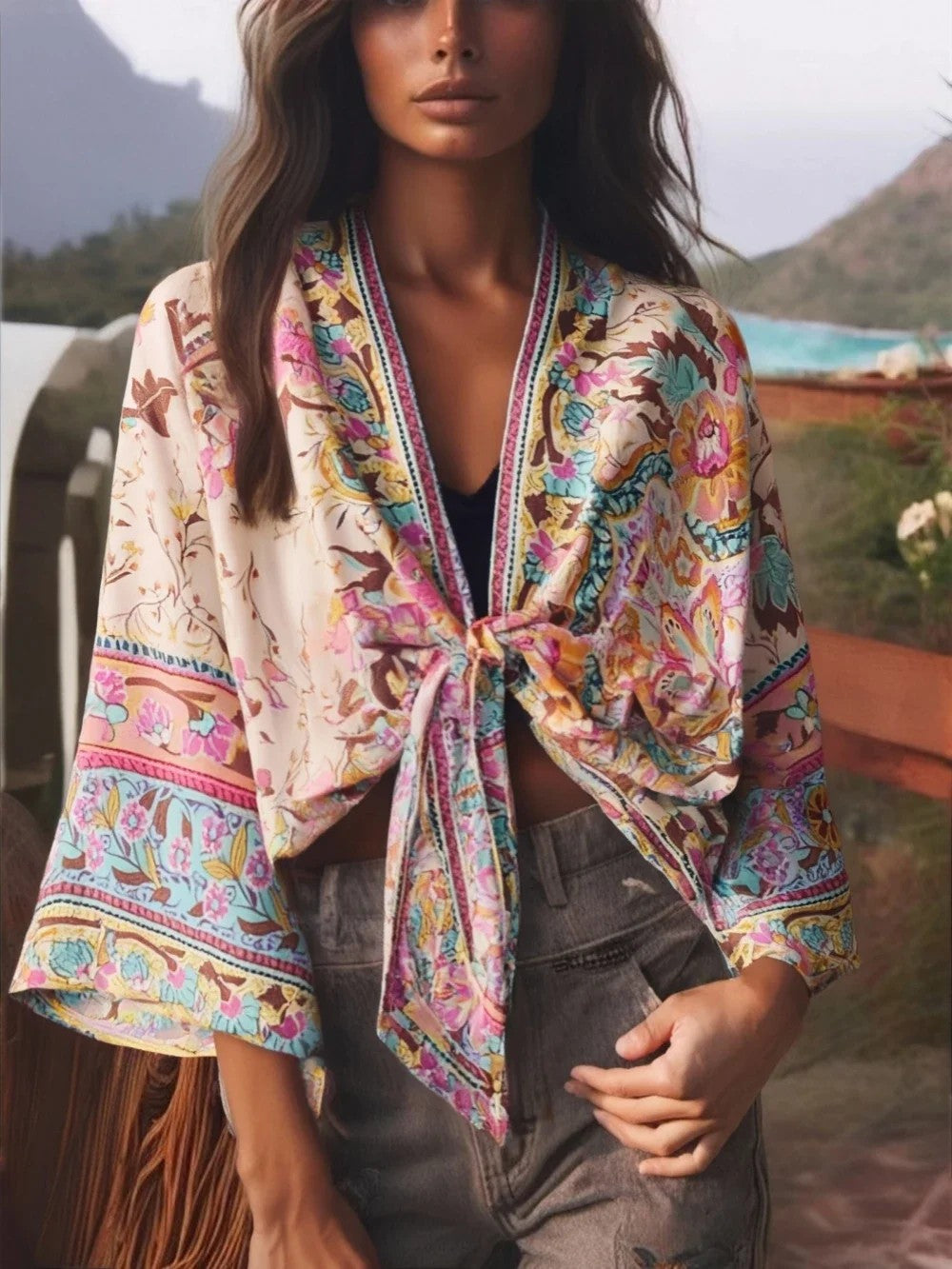 Menton Floral Kimono