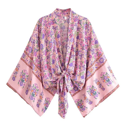 Menton Floral Kimono - Petal Pink