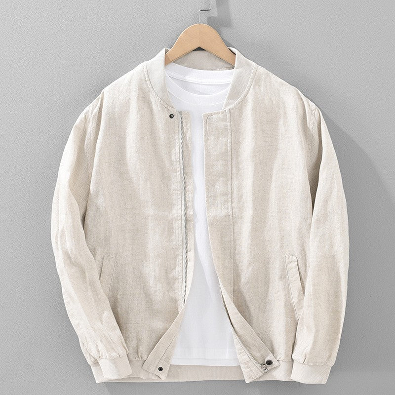 Menton Brushed Cotton Linen Jacket - Natural Flax