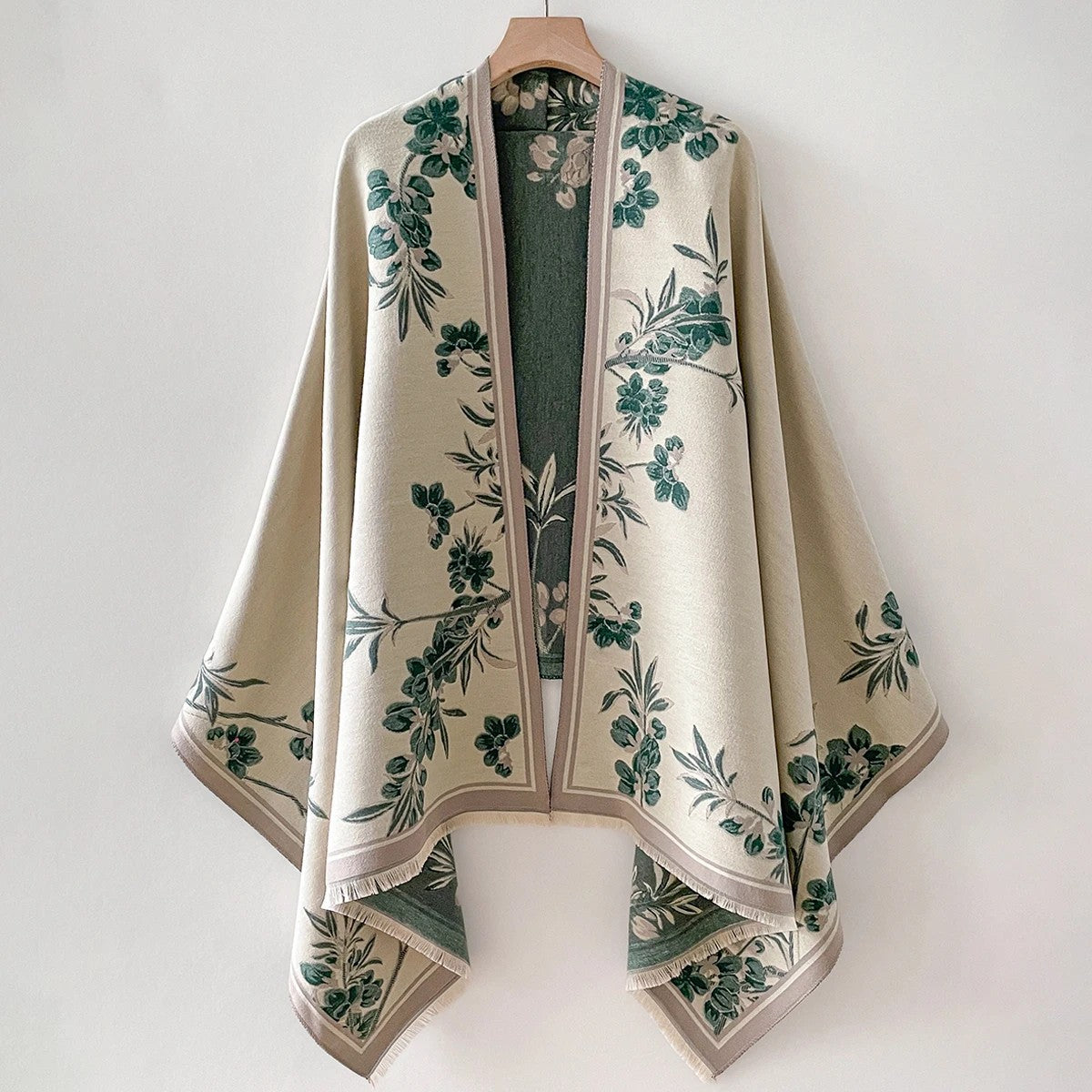Messina Floral Cashmere Wrap - Forest Bloom