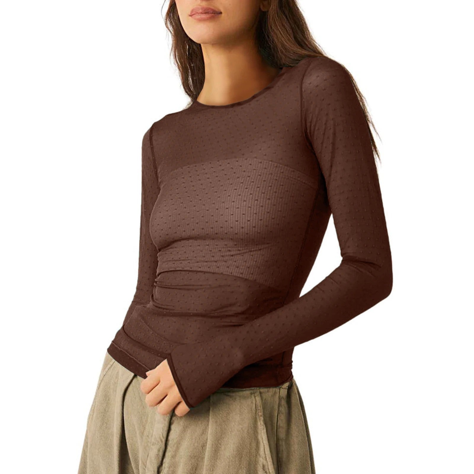Missy Mesh Tee - Cacao