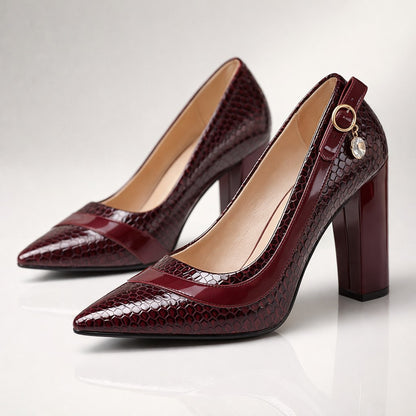 Milanesi Scale Heels - Burgundy