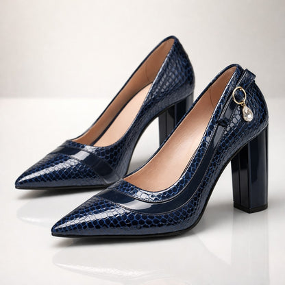 Milanesi Scale Heels - Deep Indigo