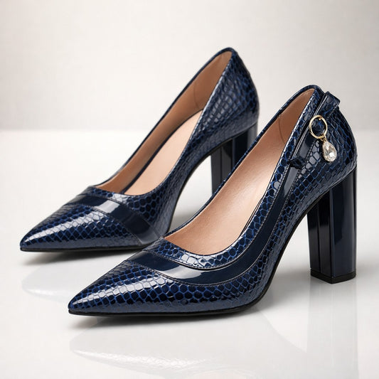 Milanesi Scale Heels - Deep Indigo