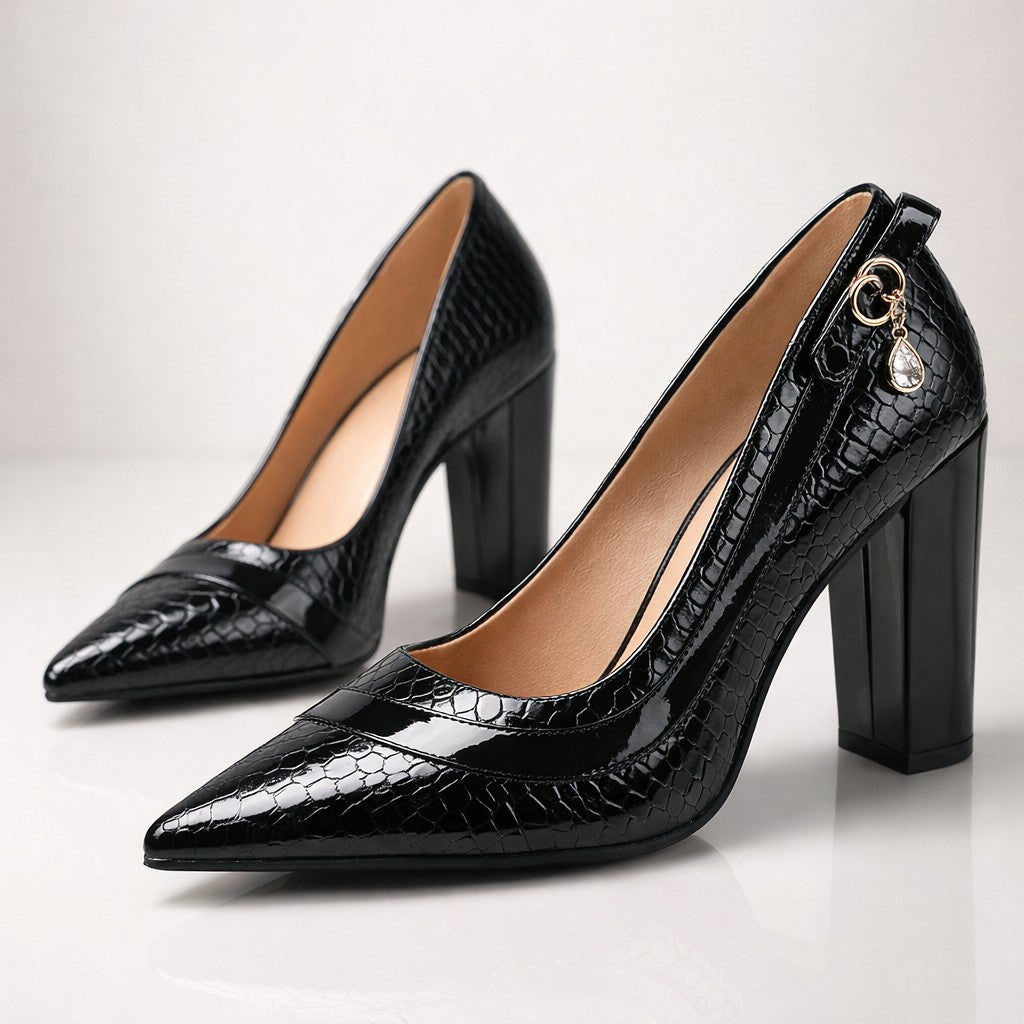 Milanesi Scale Heels - Onyx