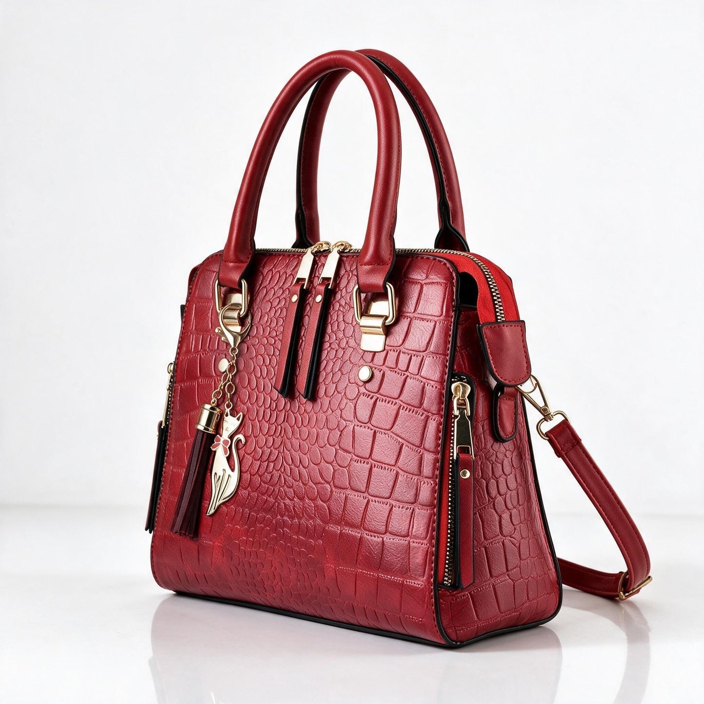 Milanesi Structured Handbag - Burgundy